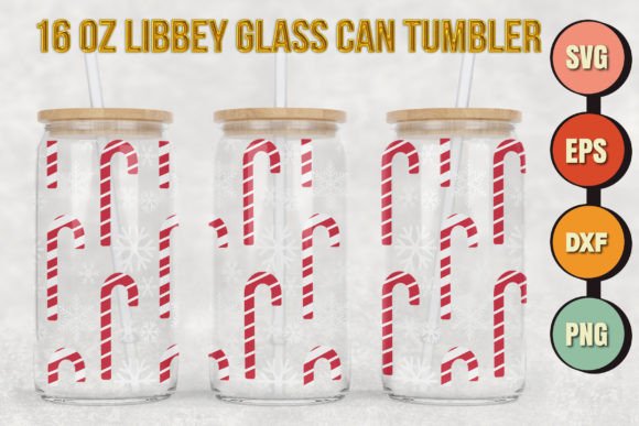 Candy Christmas Snowflakes SVG 16oz Libb