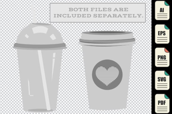 Coffee Cup Icon Graphics for Print Template Projects