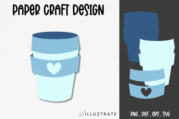 Coffee Cup Paper Crafting SVG for Graphics & Crafts