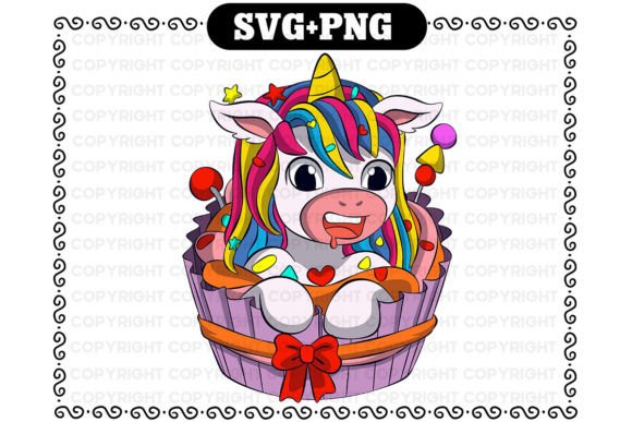Cup Cake Unicorn Svg and Png: Playful Graphics & Illustrations