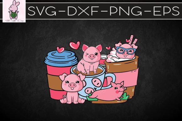 Farm Animals Pig Coffee Valentine Graphics & Crafts