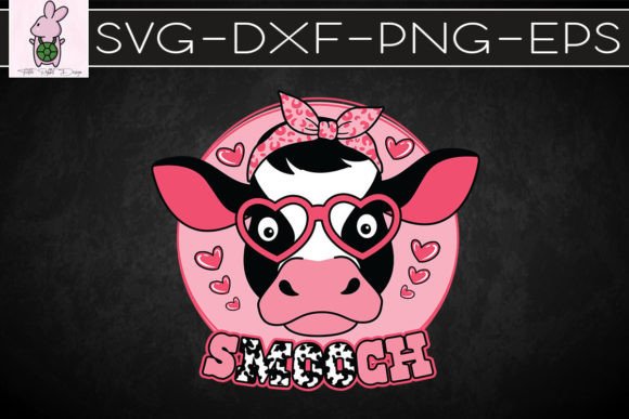 Farm Valentine Cow Smooch Graphics for Crafts Branding
