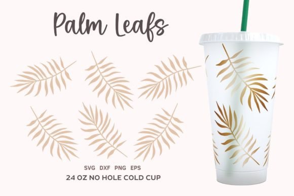 Palm Leaf Starbucks Cup Wrap SVG – Graphics & Illustrations