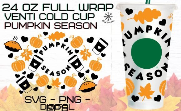 Pumpkin Season Venti Cup SVG: Graphics & Print