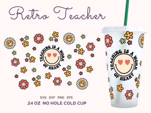 Theaching Heart SVG Graphics for Cold Cup Crafts