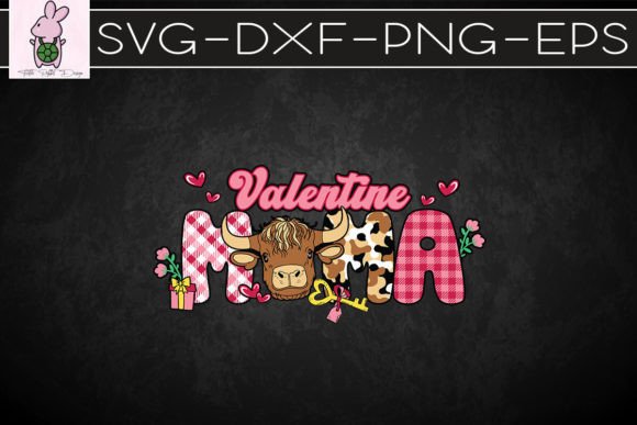 Valentine Mama Farm Highland Cow: Graphics for Crafts Sellers